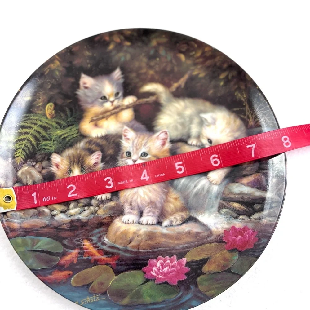 Vintage Bradford Exchange Decorative 1990 Lily Pond “Kitten Expedition” Plate‎